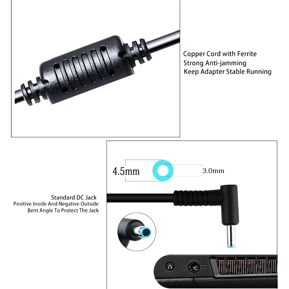 Adaptor Charger Original Laptop HP ProBook 430 G4 G5 440 G3 G4 450 G4 455 G4 430 G3 450 G3 G5 HP EliteBook 820 G3 830 G7 840 G3 850 G3 820 G4 840 G4 850 G4 HP Pavilion 14S 14-V043TX 14-AM505TU 14-BW099TU Envy 14 Pav 15 19.5A - 3.33A