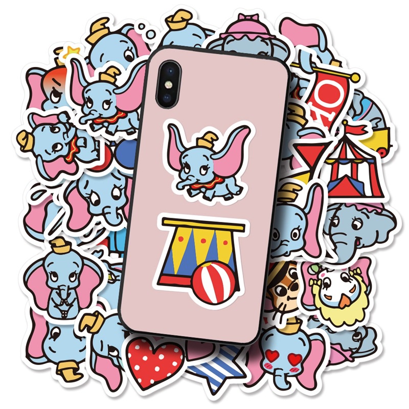 Lucu Dumbo stiker kartun animasi stiker kecil anak cangkir phone case hiasan tangan Buku stiker keci