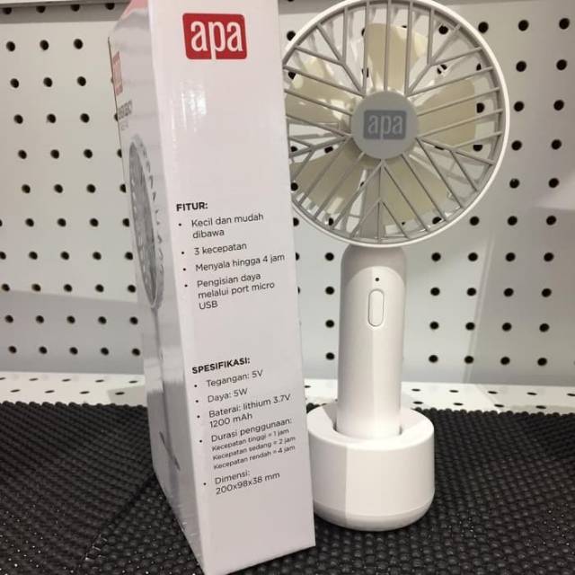 APA - KIPAS ANGIN MINI GENGGAM / RECHARGEABLE MINI FAN / ACE HARDWARE-abu Muda