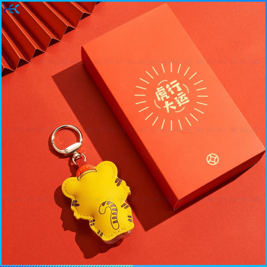 1PC Tiger Year Lucky Key Ring Pendant Cute Cow Lucky Tiger Keychain Gift Pendant Souvenir-E