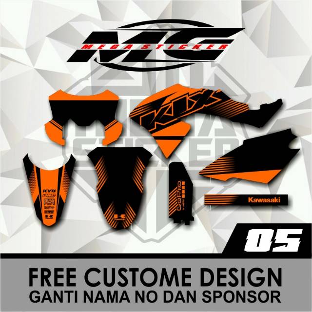 DECAL STICKER KLX 150 BF ORANGE