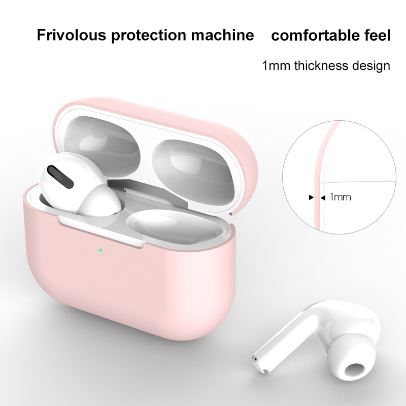 Airpods Pro softcase Silicone silikon Cover Case Untuk Apple Airpods Pro Case Stiker Bluetooth Case Untuk Airpod Untuk Air Pods Pro Earphone Aksesoris Kulit dust proof Airpods  Liquid Soft casing Case Airpods-6