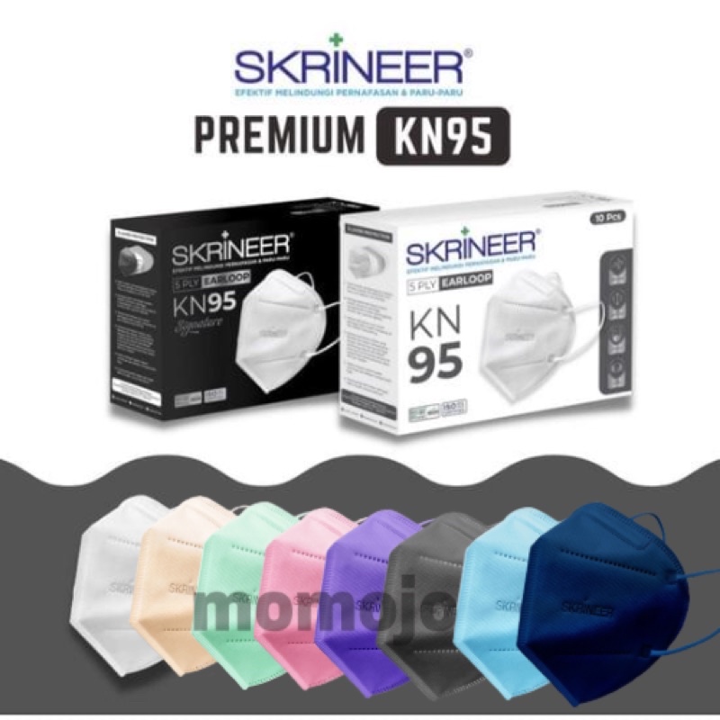 SKRINEER Premium KN95 Masker KN95 5 PLY Earloop