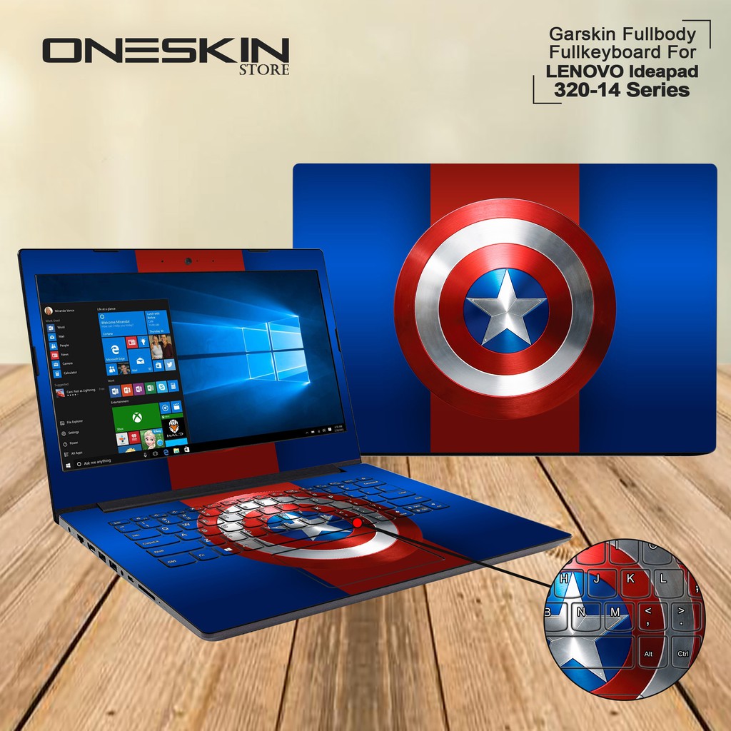 Garskin Laptop Cover Lenovo Ideapad 320-14IKB-80XK00-52ID 53ID 55ID Fullbody Fullkeyboard