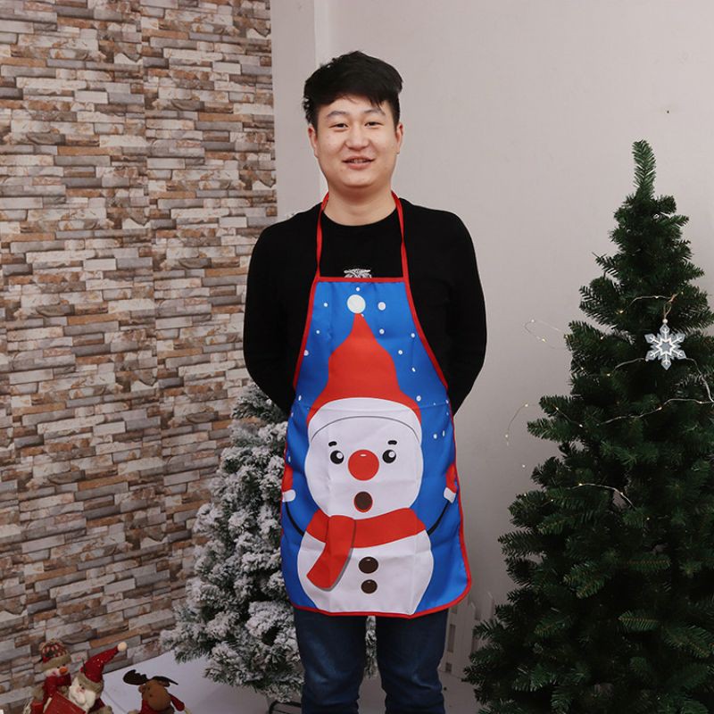 Kostum Apron Natal Murah Hadiah Celemek Santa Rusa Snowman Hadiah Gift