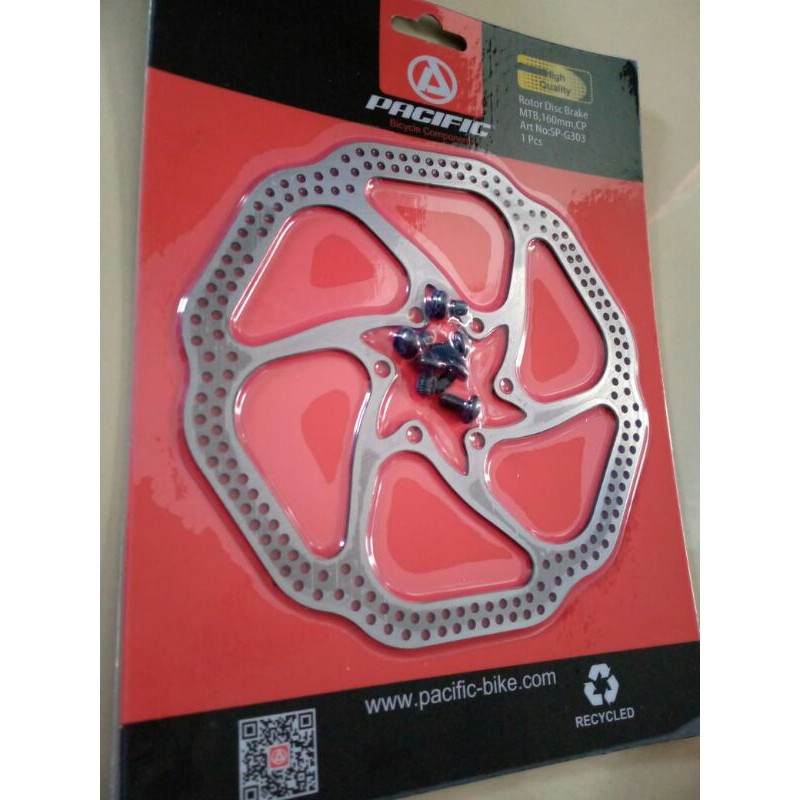 Piringan rem cakram/rotor disc brake sepeda MTB model 6 baut
