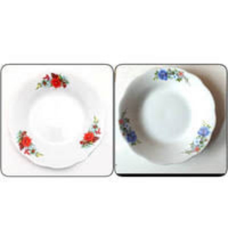 piring keramik motif jadul kembang lucky 6 inch , 7 inch , 8inch