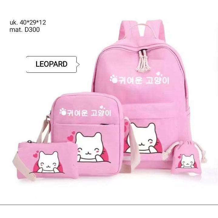 Tas Anak Perempuan  4 in 1 Kucing Korean Style