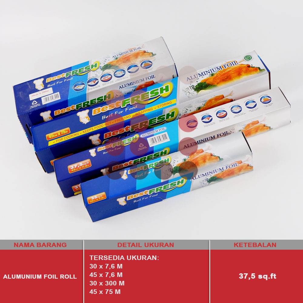 ALUMUNIUM FOIL ROLL BESTFRESH 45 x 75 METER