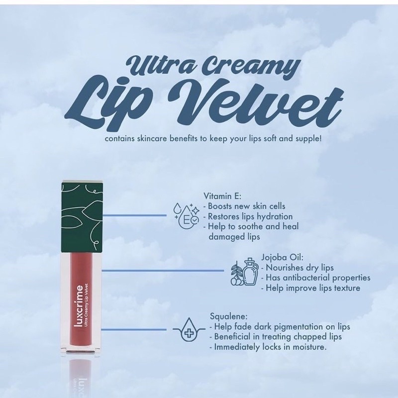 Luxcrime Ultra Creamy Lip Velvet Original - Lipstick Lipcream Ombre Nude Red