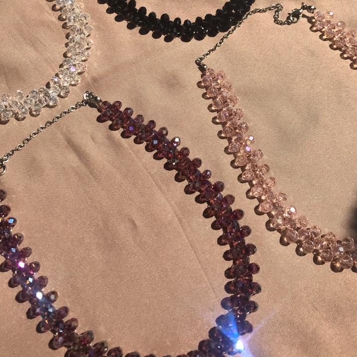 Barang Pilihan.. Anne Series Crystal Choker / Kalung Manik / Kalung Beads / Choker