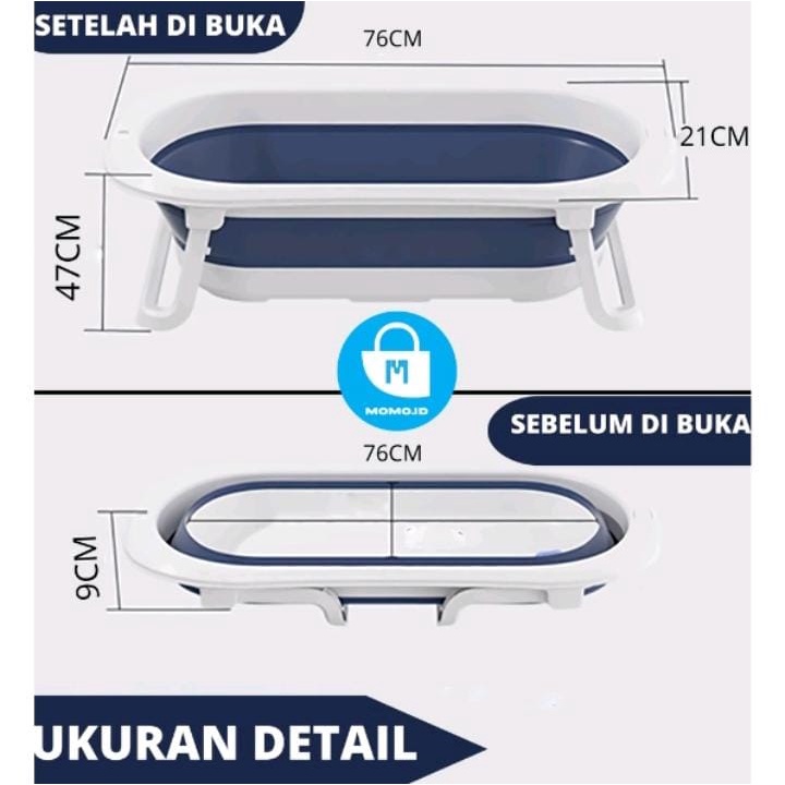 FOLDABLE BABY BATH TUB | BAK MANDI LIPAT | TEMPAT MANDI BAYI Silikon Portable Bathtub Folding Baby Portable