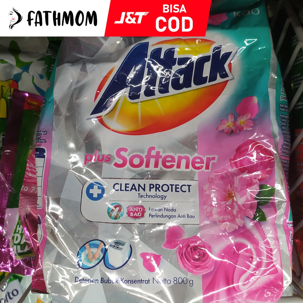 ATTACK Detergen Bubuk Konsentrat Plus Softener (800gr)