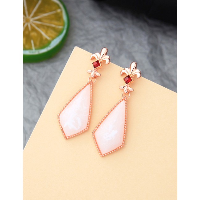 LRC Anting tusuk Fashion  Flower Geometric Rhombus Acrylic Earrings