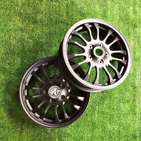 Velg Vespa Vrossi Ring 12 Model Tuscan Hitam Depan Belakang