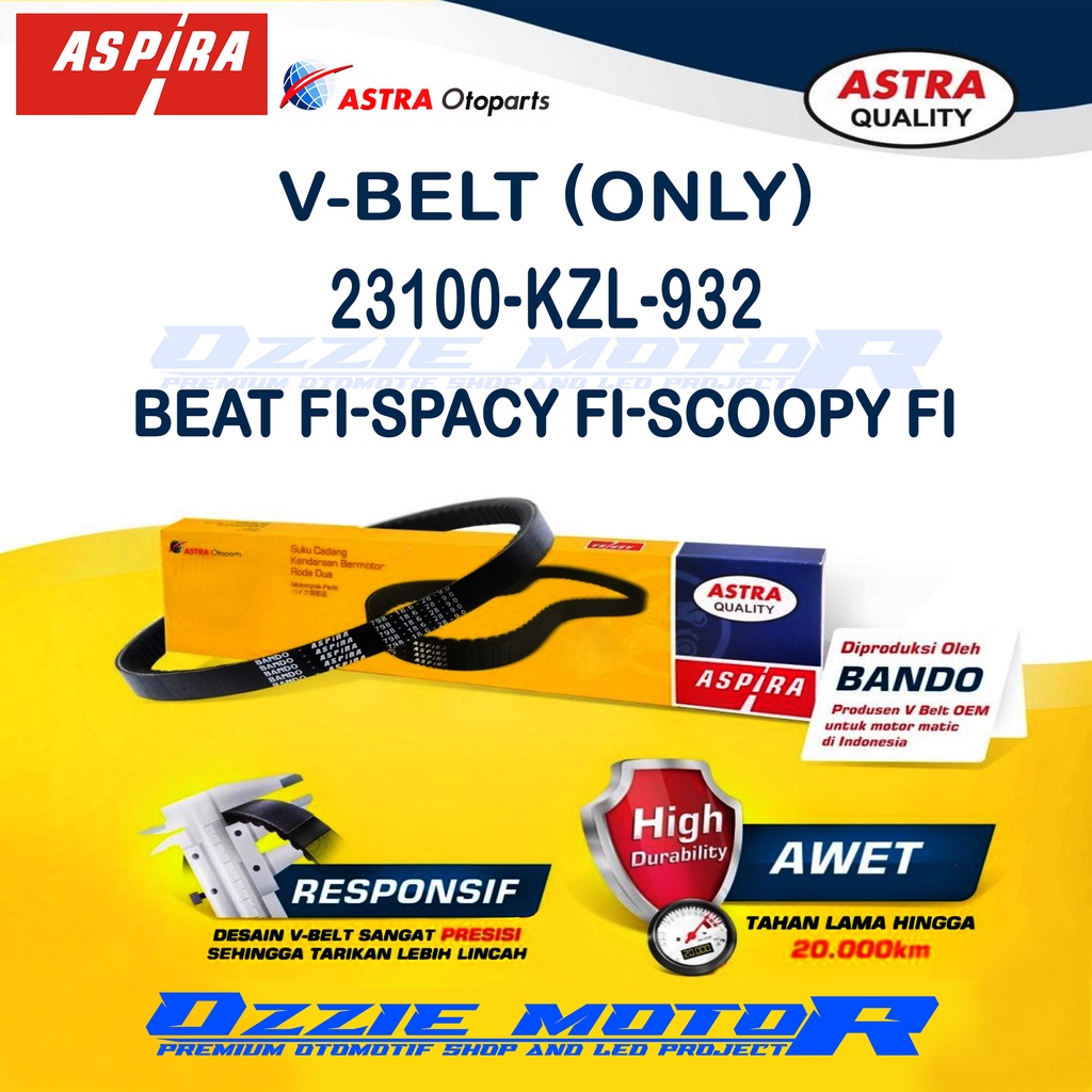 VANBELT V-BELT ASPIRA 23100-KZL-932 MOTOR BEAT FI SPACY FI SCOOPY FI