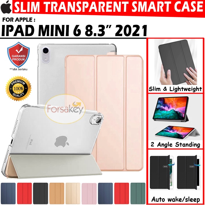 ipad mini generasi 6 6th gen 8 3 inch 2021 autolock slim smart flip book cover case casing sarung ke