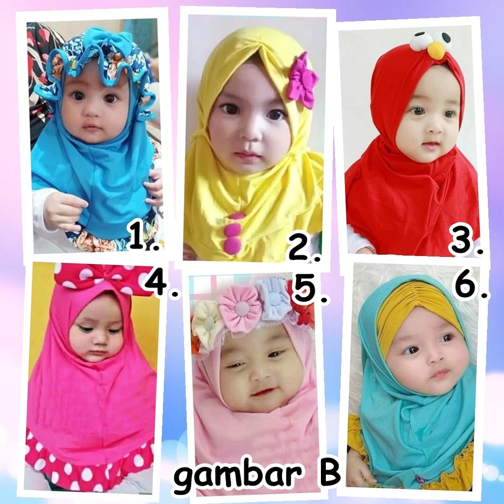 (0-3 tahun) kerudung anak bayi katalog / jilbab bayi / hijab lucu-B