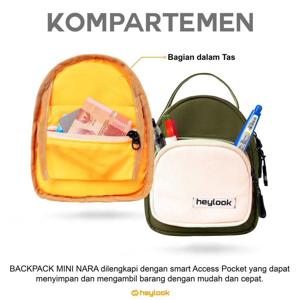 HEYLOOK Project - Tas Ransel MINI NARA Wanita Tas Backpack Punggung Distro