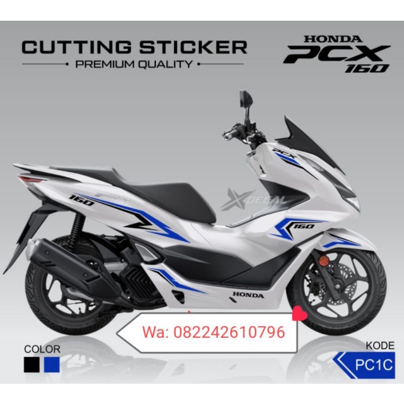 Sticker Cutting Striping Honda NEW PCX PUTIH 2021 160cc Sporty Biru