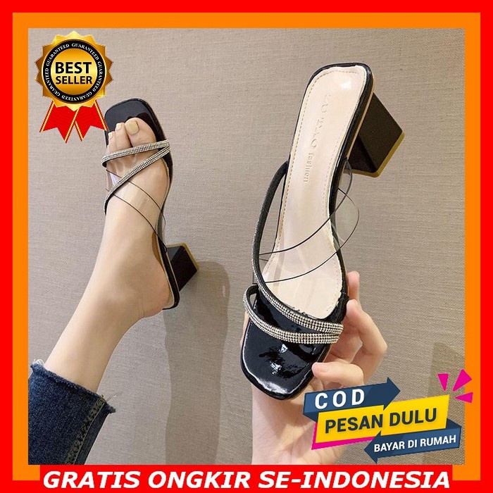 Heels Kaca 5 Cm Sendal Wanita Kekinian 2022 Buat Lebaran Hils Kaca Terbaru 2022 Hels Wanita Terbaru 
