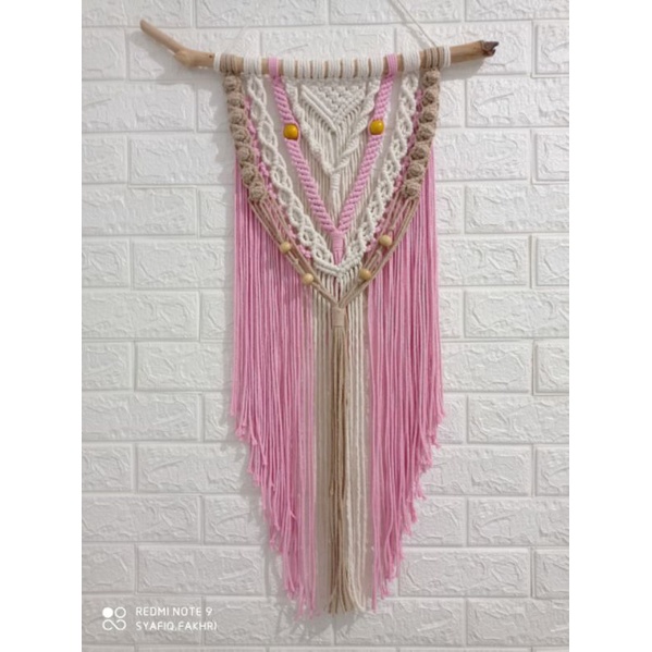 macrame wall hanging/macrame pink/hiasan dinding