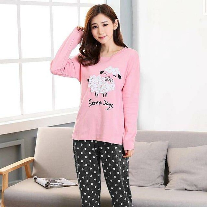 grosir fashion jakarta - baju setelan piyama DOMBA LUCU wanita - konvek