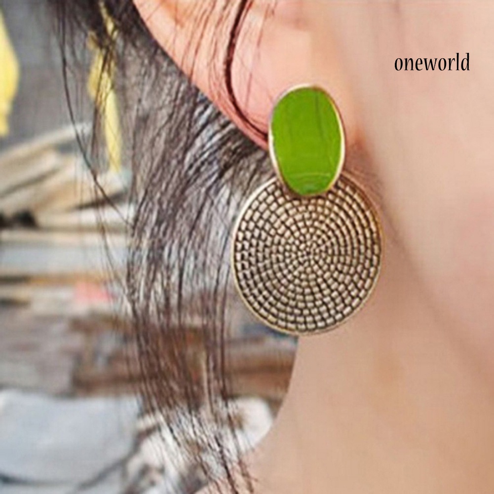 OW@ Wedding Party Jewelry Annual Ring Pendant Ear Studs Vintage Women's Earrings