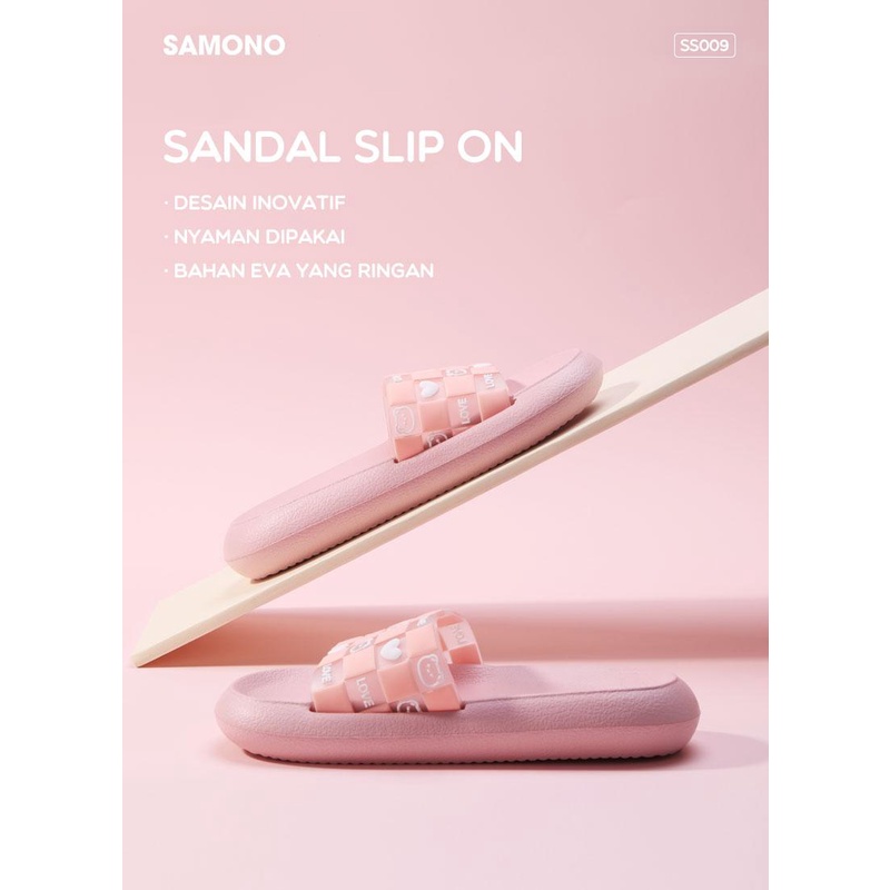 Slippers Sandal Slop SAMONO Pink SS009 / Sandal Slop Wanita / Sandal Slop Pink SS009