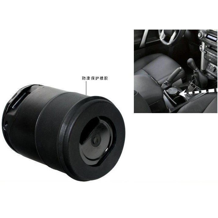 Noctilucent ABS Car Ashtray with LED Light Model A - 4S HITAM