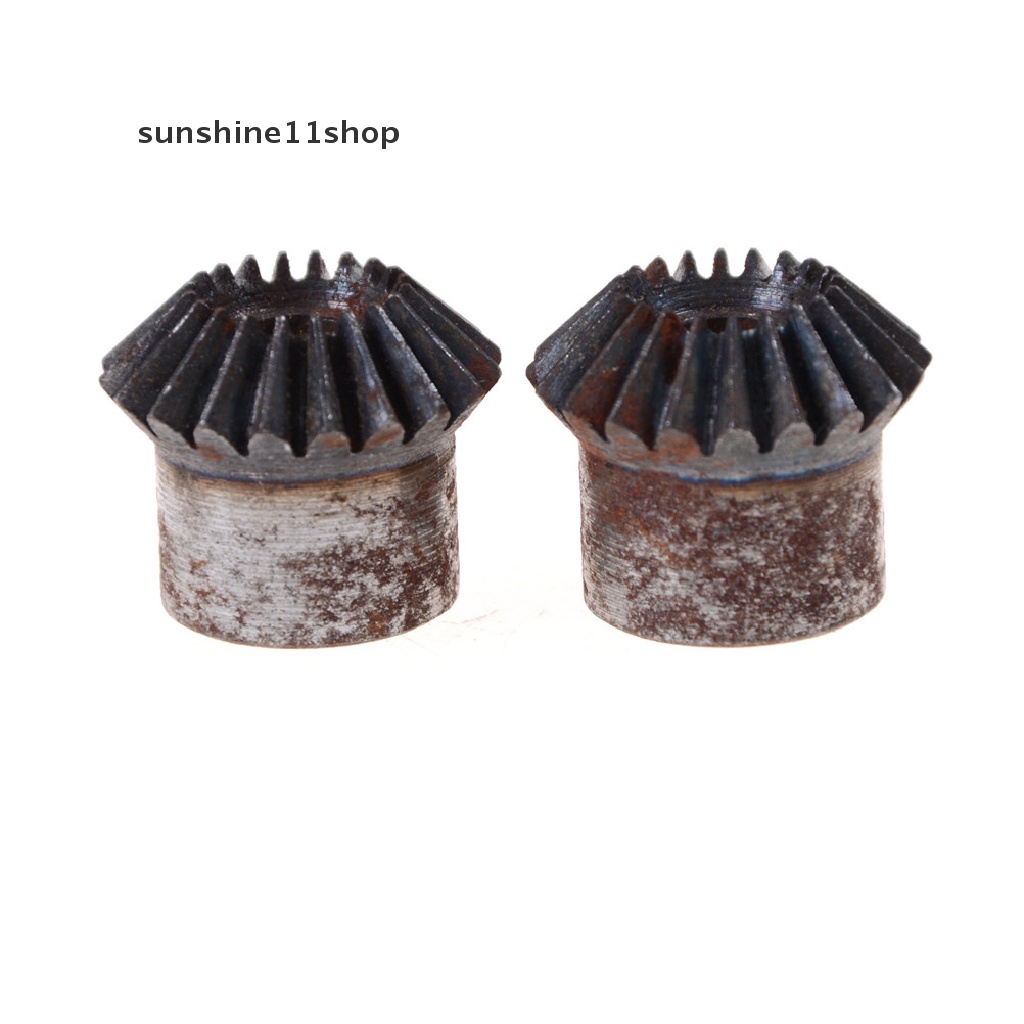 Sho 2pcs Bevel Gears 1 Modul 20 Gigi Bahan Metal Ukuran 7mm 90 Degree