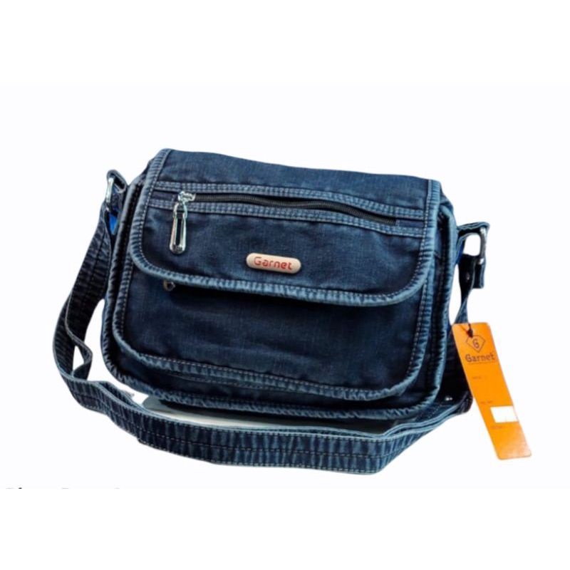 Tas selempang wanita bahan jeans#Garnet#