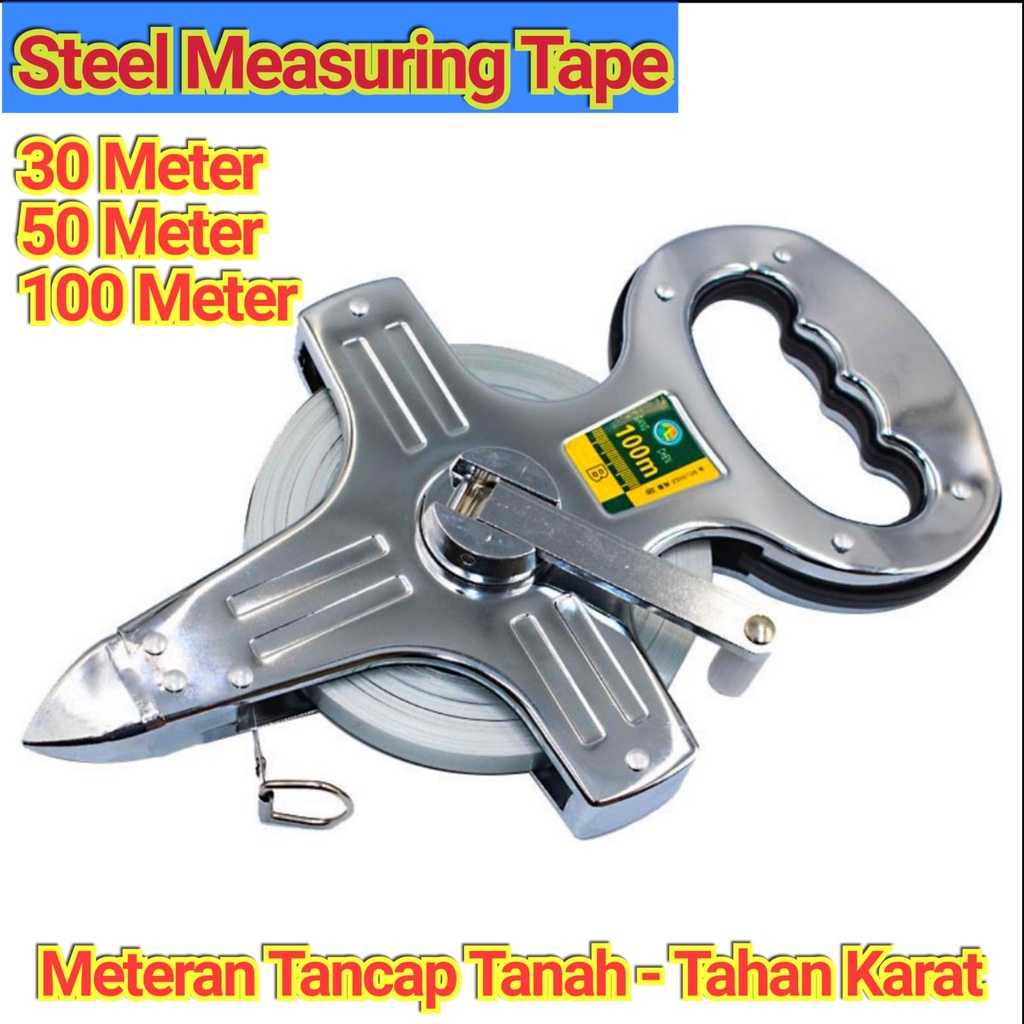 30M / 50M / 100M - Measuring Tape Steel / METERAN TANCAP TANAH