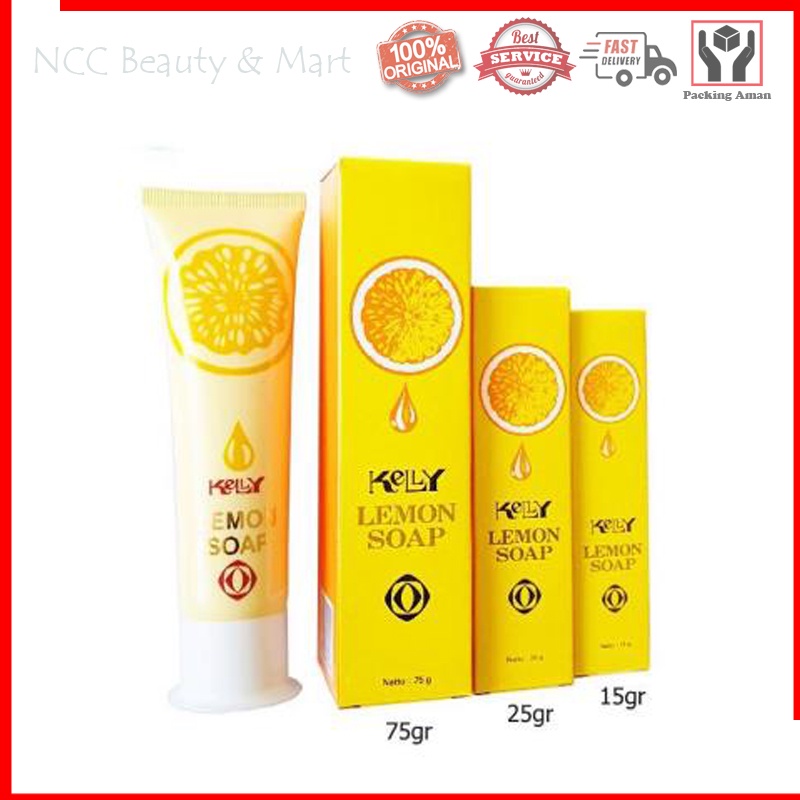 * NCC * Kelly Lemon Soap Sabun Wajah dan Badan Face Soap - Netto 25 gr Dan 75 gr