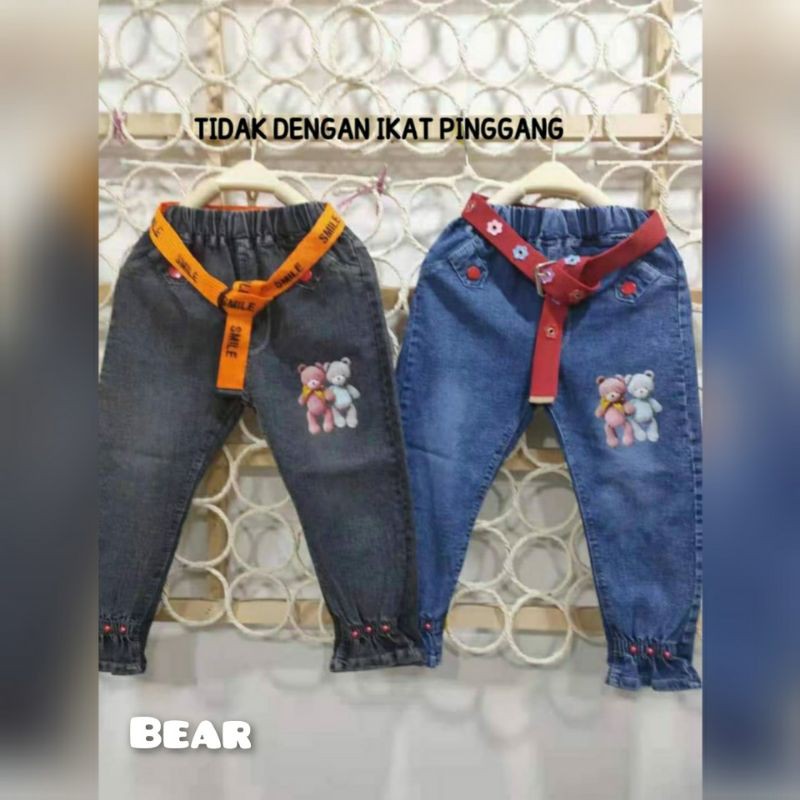 Celana Jeans Jogger Anak Perempuan Mutiara Import Premium 2 - 6 Tahun