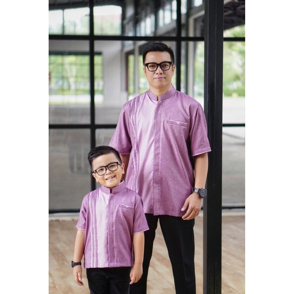 Koko Couple Ayah dan anak warna Ungu Lilac (Toyobo)