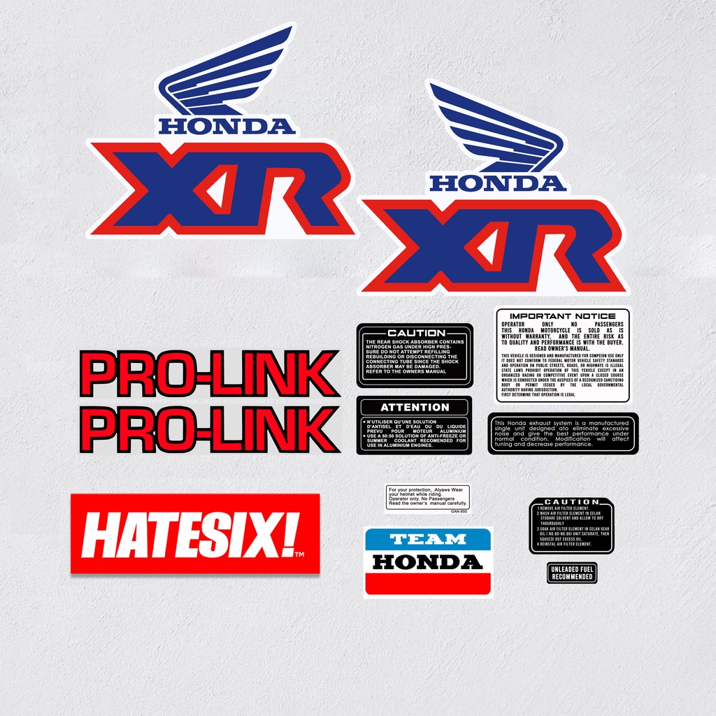 Sticker Stiker Decal Honda Baja XR 250 1991 Hatesix