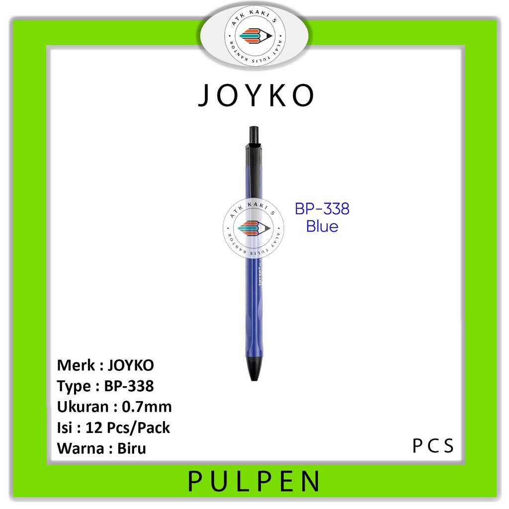 

JOYKO - Pulpen BP - 338 Biru - PCS