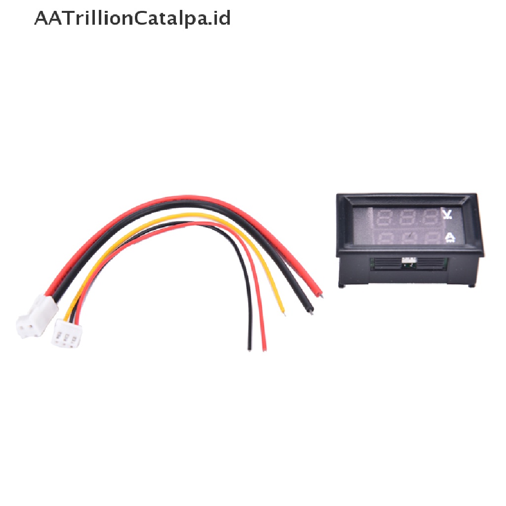 Voltmeter Ammeter Tegangan Digital DC 0-100V 10A Dual LED