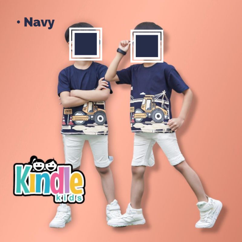 Kaos Anak Construction Vehicles Gambar Kendaraan/Mobil by Kindle Kids