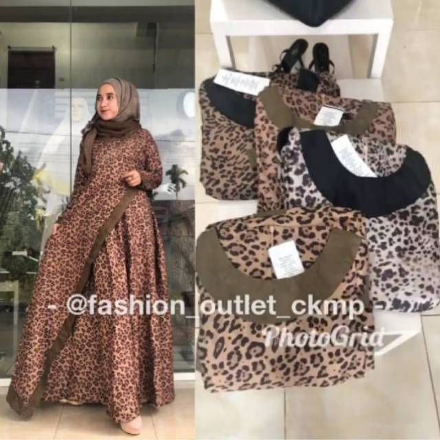 Gamis Suede Leopard Model Terbaru Shopee Indonesia