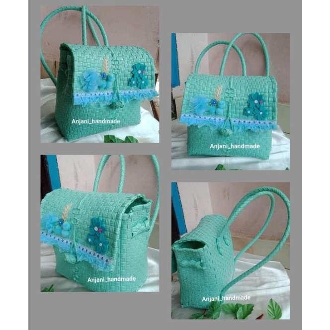 tas anyam premium ransel hiasan