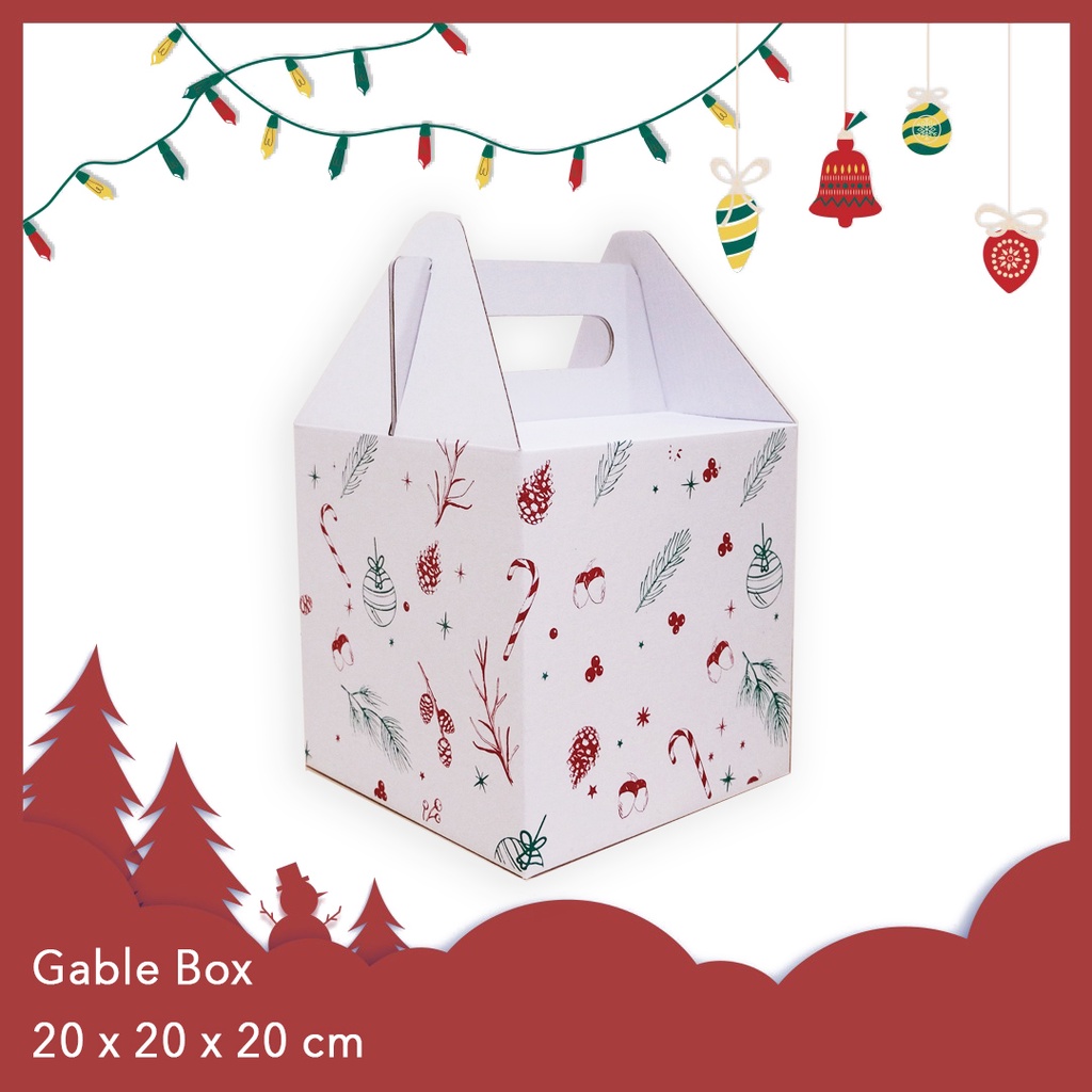 

Dus Natal Christmas Box Gable Jinjing 20 x 20 x 20 cm (BUNDLE 5 PCS) /Corrugated Box Packaging Die Cut Hampers Kado Hadiah