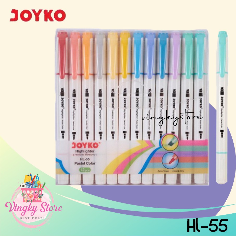 

Highlighter Penanda Joyko HL-55 Set 12 Warna