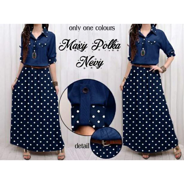 Maxy Rayon Polka Navy