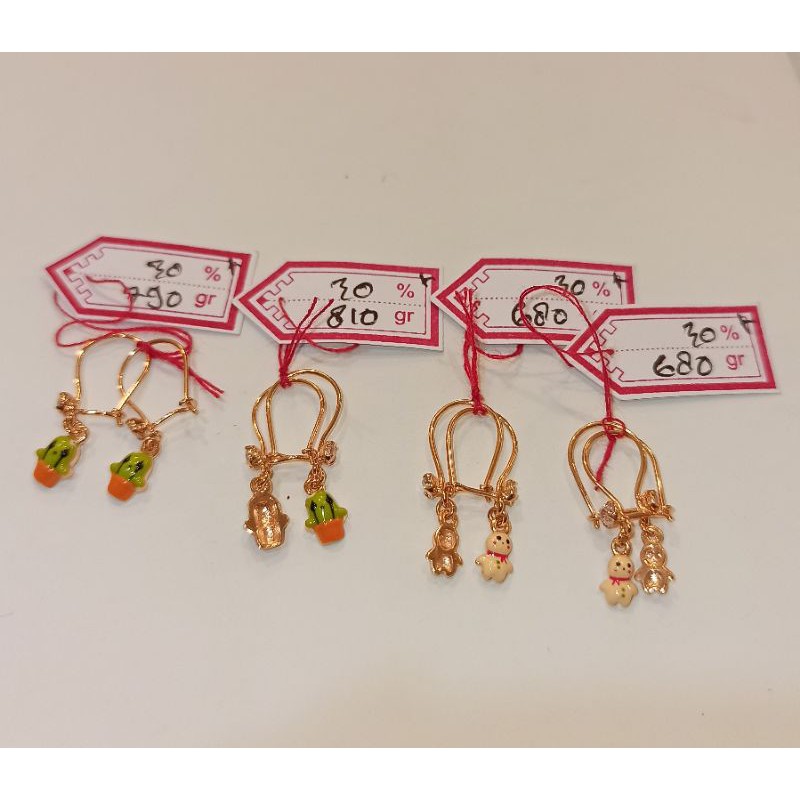 Anting anak karakter lucu emas asli 300%