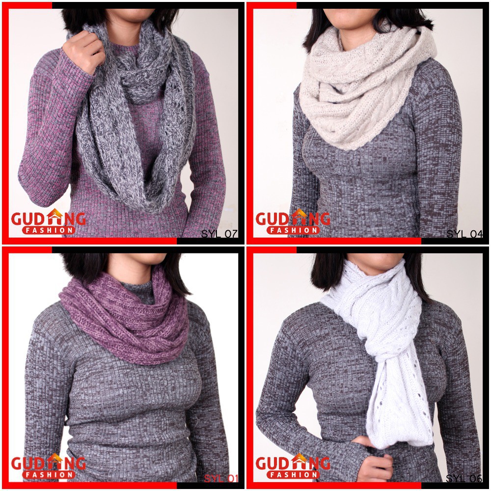 syal/scarf rajut Syal Rajut Penghangat Leher   Syal Pria Wanita  COMB