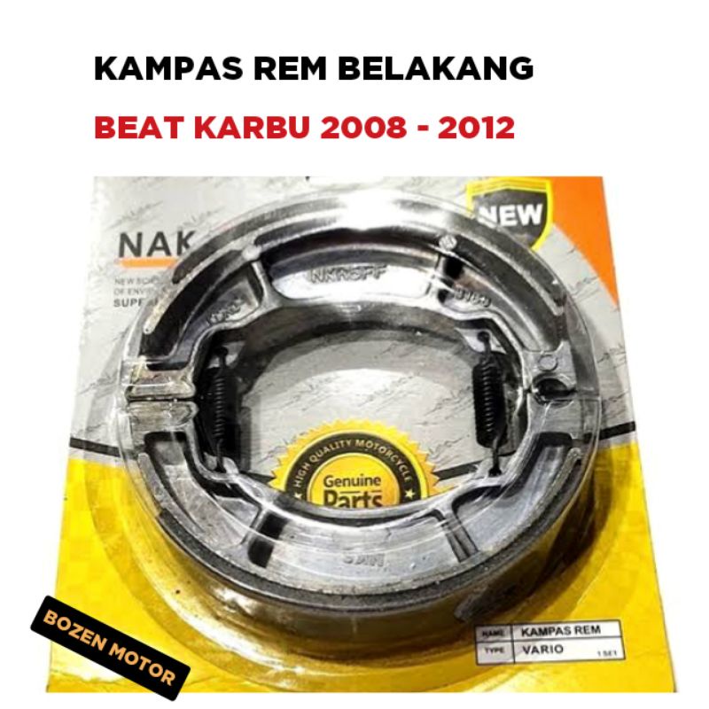 Kampas Rem Belakang Beat Karbu 2008 2009 2010 2011 2012 / Firodo Pirodo / Beat Lama / Nakasone