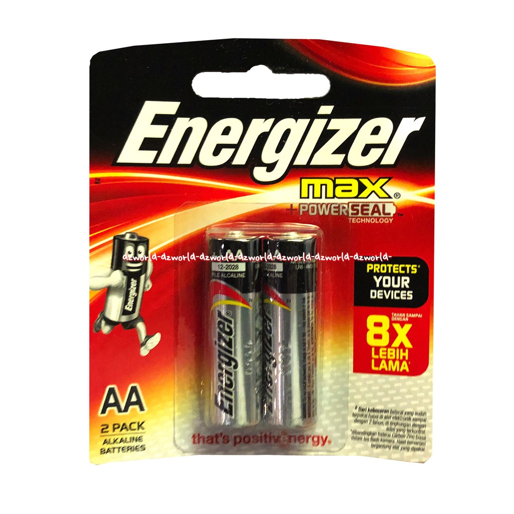 Energizer Max AA 2 Pack Power Sea Baterai Batre Alkaline Batrai Jam A2