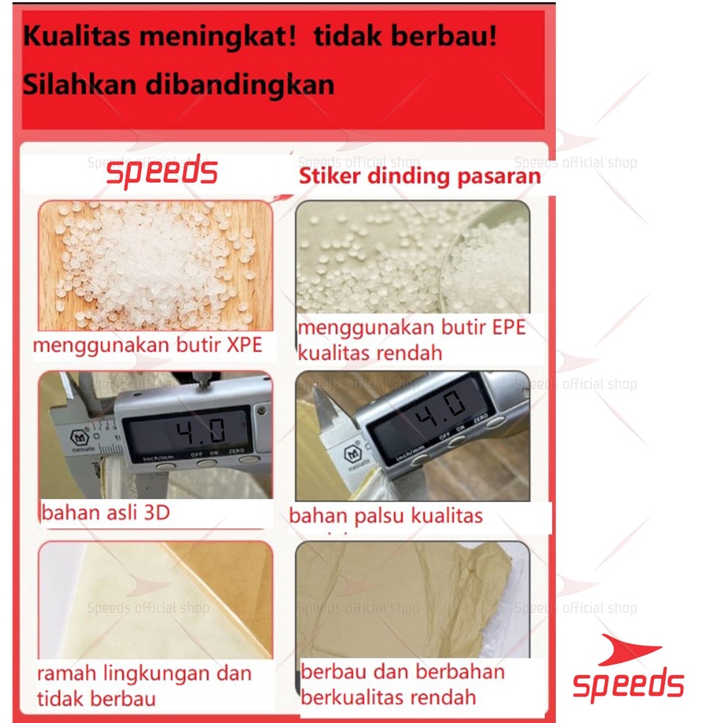 SPEEDS Perekat wallpaper dinding 3d stiker hiasan putih bata wallpaper busa dinding kamar 205-11-6